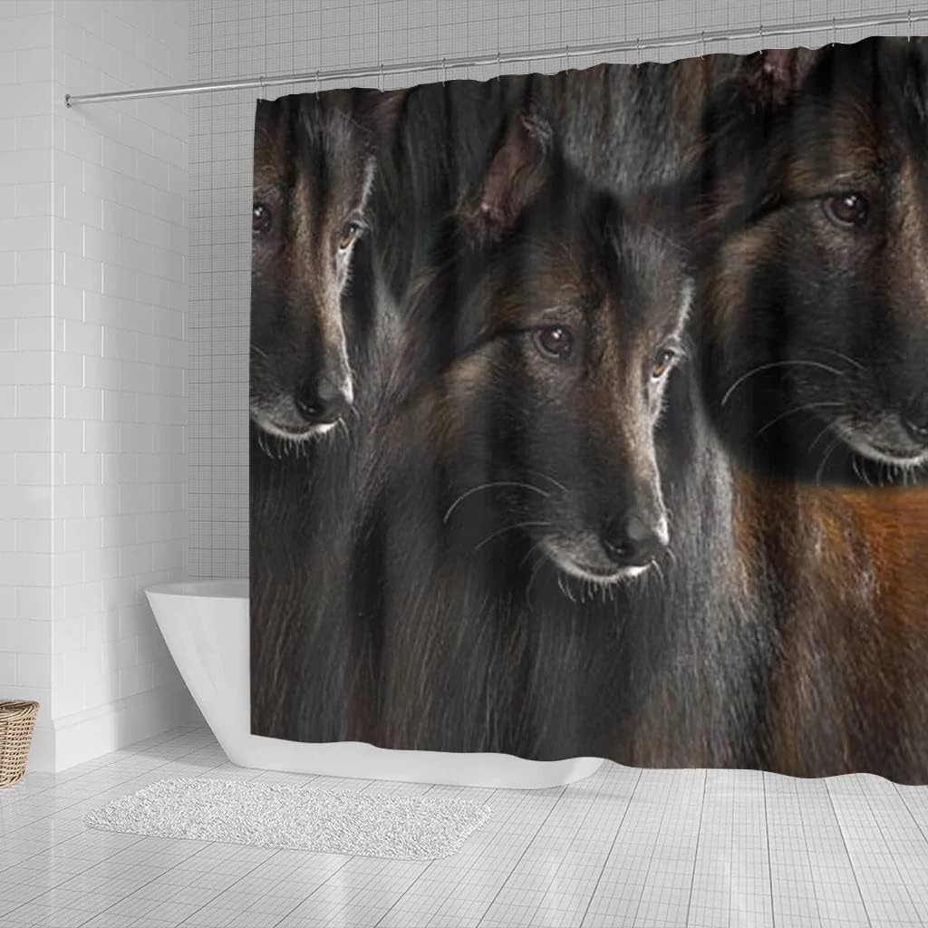 Belgian Tervuren Dog Print Shower Curtain, Dog Lover Bathroom Decor - Image 2