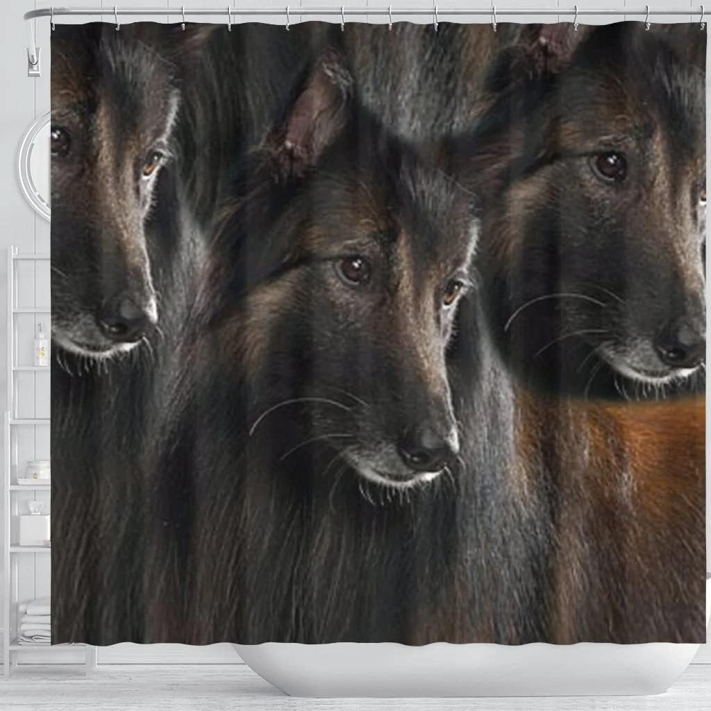 Belgian Tervuren Dog Print Shower Curtain, Dog Lover Bathroom Decor - Image 3