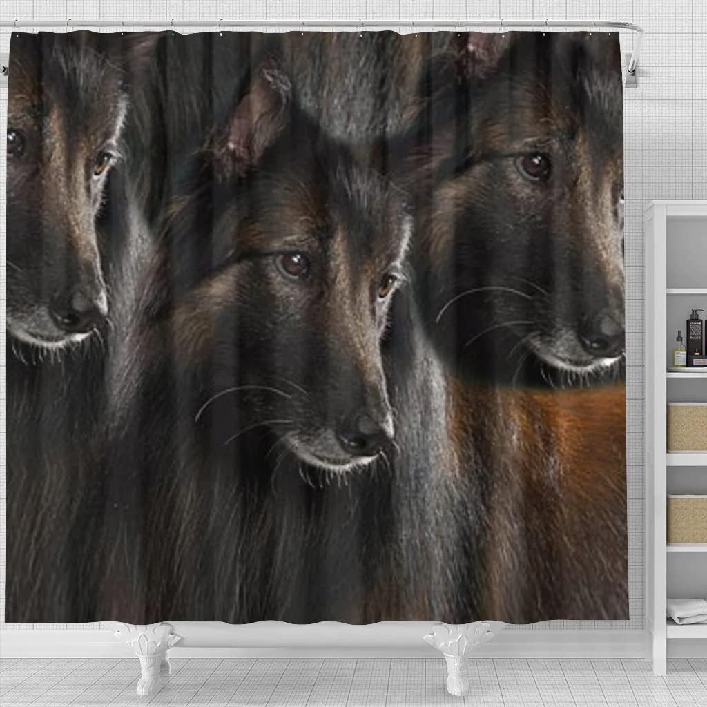 Belgian Tervuren Dog Print Shower Curtain, Dog Lover Bathroom Decor - Image 4