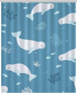 Beluga Whale Personalized Shower Curtain - Bathroom Decor For Ocean Lovers