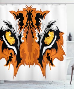 Bengal Cat African Print Eye Shower Curtain, Unique Bathroom Decor