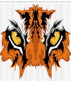 Bengal Cat African Print Eye Shower Curtain, Unique Bathroom Decor