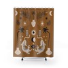 Bengal Tiger Boho Shower Curtain, Tropical Leaves Bathroom Decor, Earth Tones Curtain