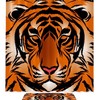 Bengal Tiger Stripe Waterproof Shower Curtain, Jungle Bathroom Decor