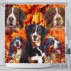 Bernese Mountain Dog Print Shower Curtain, Dog Lover Bathroom Decor