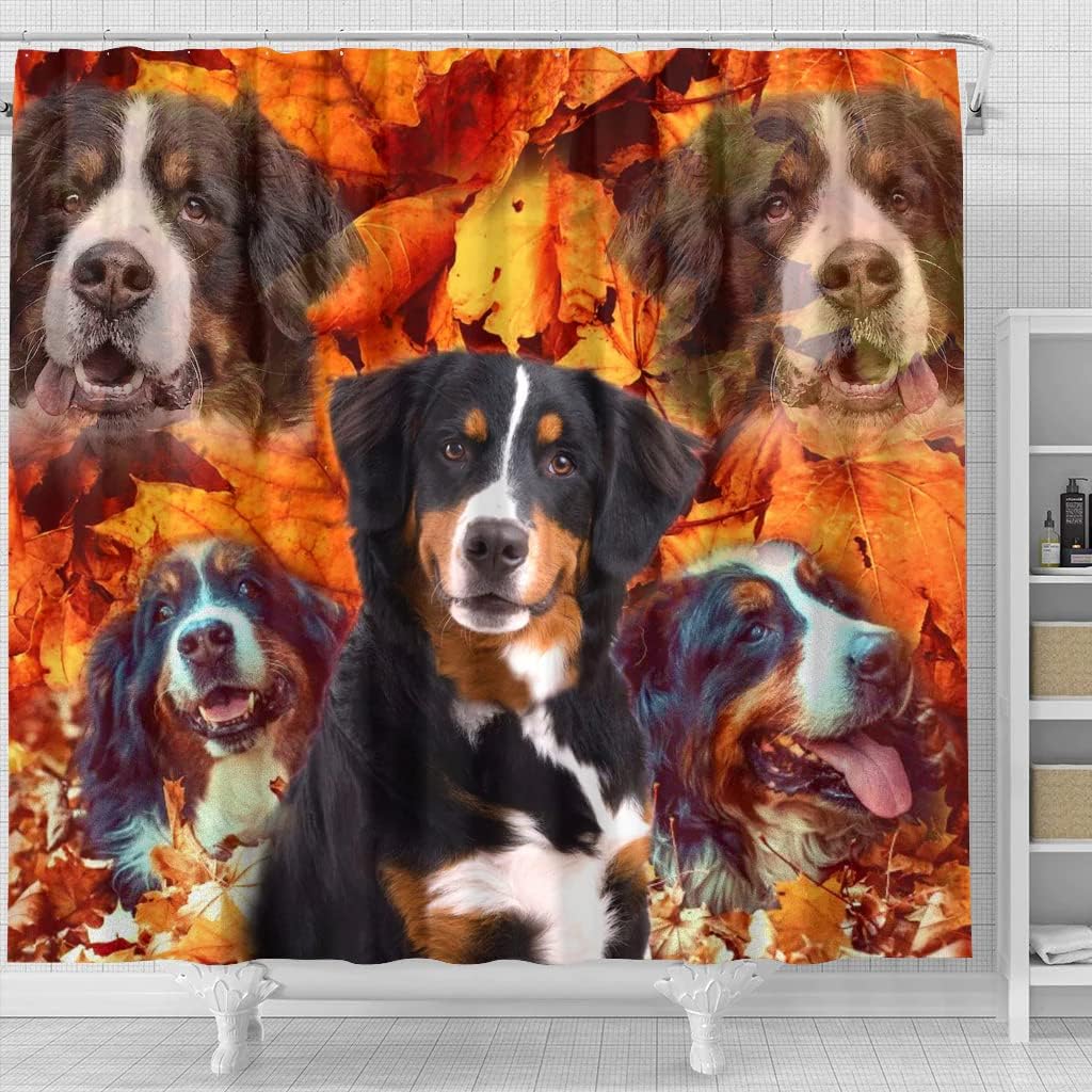 Bernese Mountain Dog Print Shower Curtain, Dog Lover Bathroom Decor - Image 4