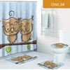 Bespectacled Owl Shower Curtain Set, Bird Lover Bathroom Decor