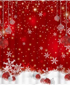 Best Christmas Snowflakes Shower Curtain Set 12 Hooks Merry Xmas Glitter Sparkle Bokeh Bathroom Decor