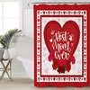 Best Mom Ever Red Plaid Heart Shower Curtain - Loving Bathroom Decor