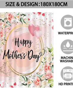 Best Mom in The World Shower Curtain for Mother's Day Bathroom Decor