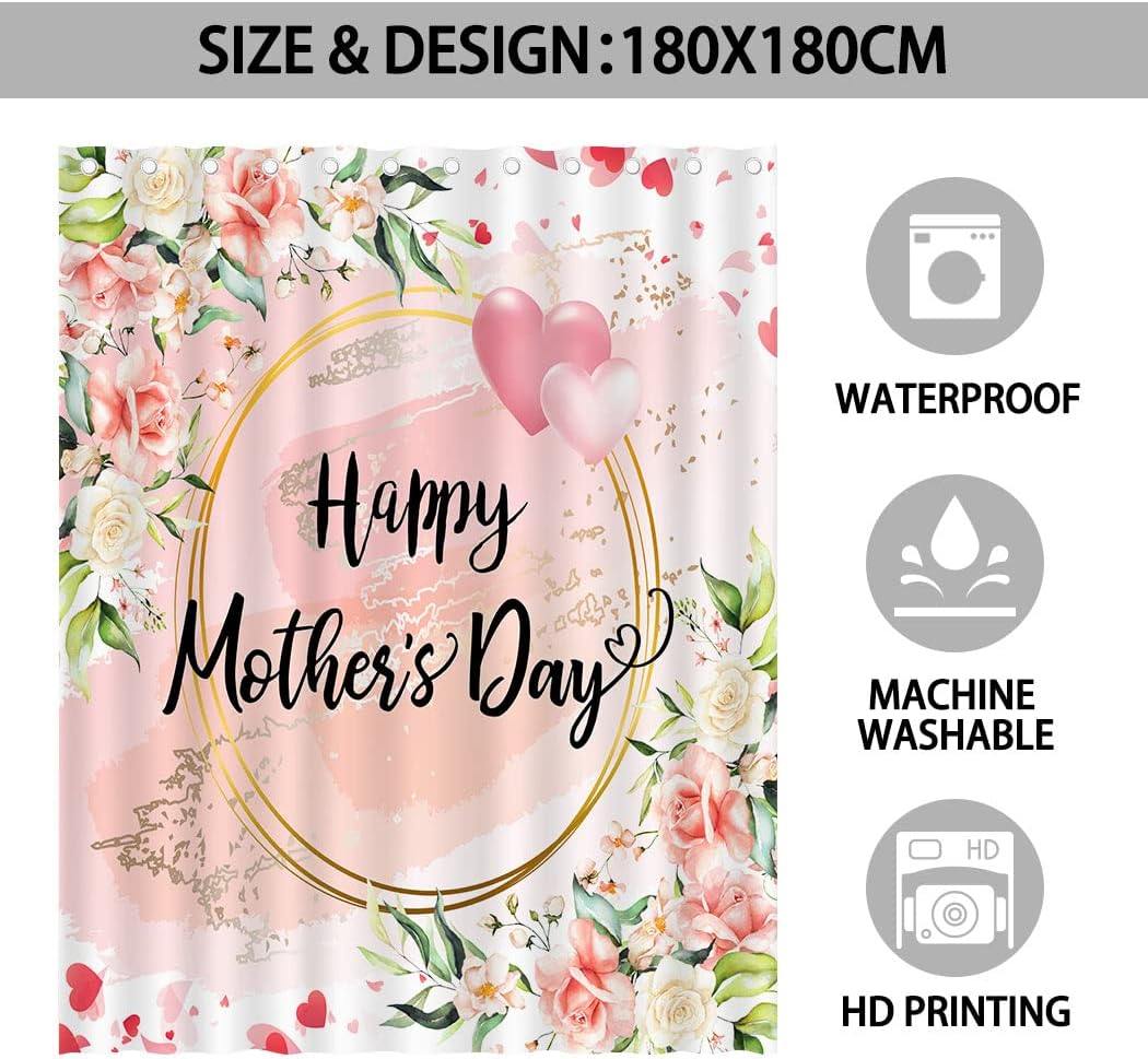Best Mom in The World Shower Curtain for Mother's Day Bathroom Decor