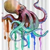 Best Shower Curtain with Colorful Octopus Art Print