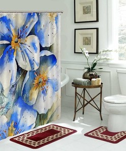 Best Shower Curtain with Vintage Hummingbird and Flowers Print