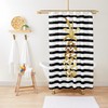Best Shower Curtains - Pineapple and Stripes Gold Black and White Curtain Full Size