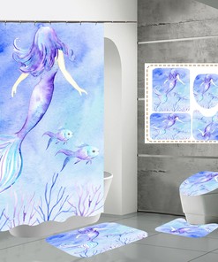 Best Shower Curtains - Purple Dream Mermaid Waterproof Fabric