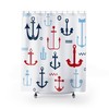 Best-Selling Nautical Shower Curtain with Anchors, Red White and Blue, Ocean Theme - Decorate Your Bathroom