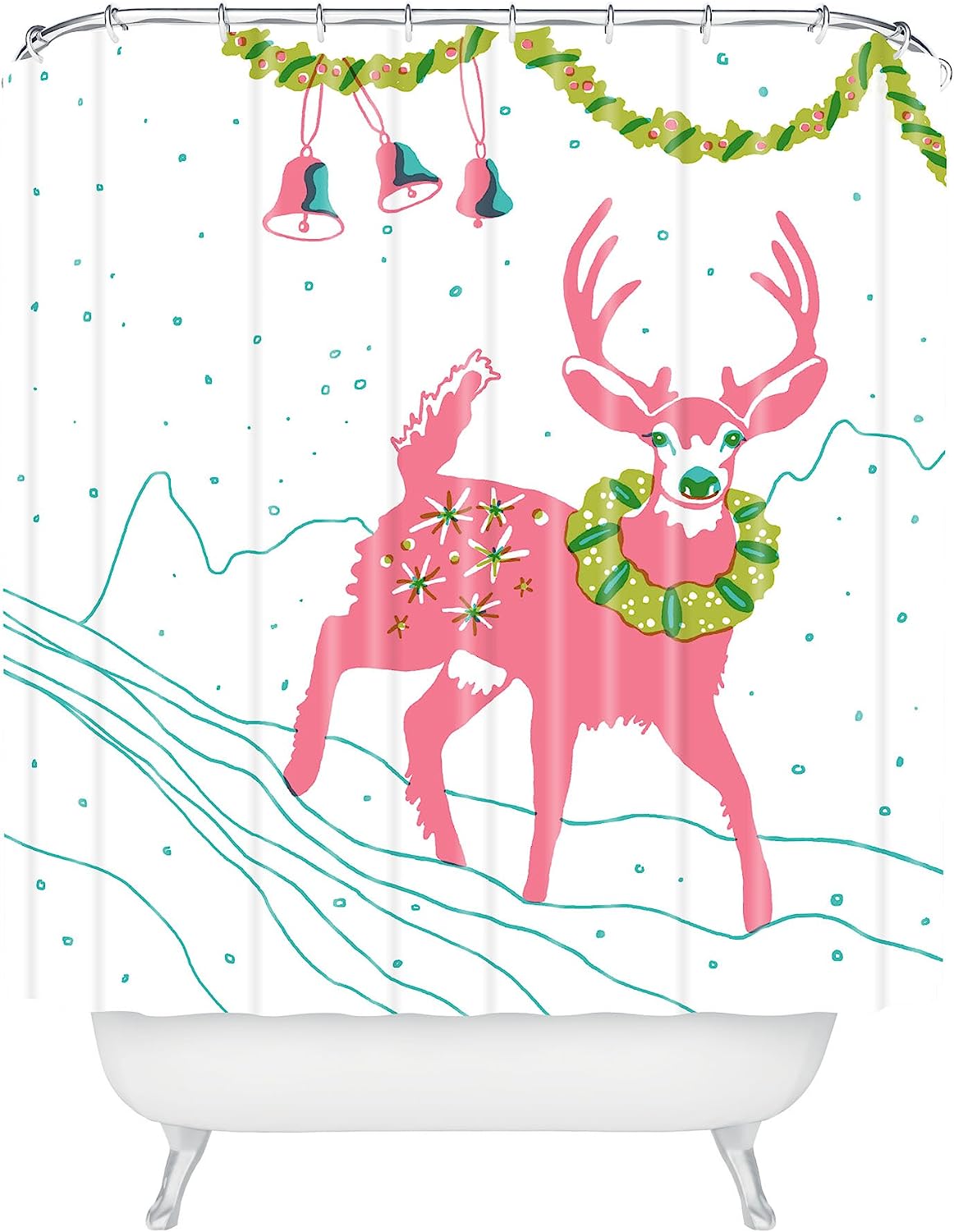 Betsy Olmsted'S Holiday Deer Shower Curtain - Spruce Up Your Restroom For The Festive Season