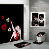 Betty Boop Black Hearts Lips Shower Curtain Toilet Seat for a Fun and Playful Bathroom
