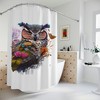 Beyond Animals Owl Sherpa Shower Curtain, Unique Owl Curtain For Restrooms, Waterproof Fabric