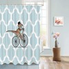 Bicycle Dinosaur Geometric Kids Shower Curtain - Travel Shower Curtain for Unique Bathroom Decor