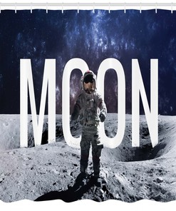 Big Bang Moon Shower Curtain for Sci-fi Bathroom Decor