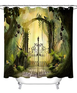 Big Old Trees Archway Garden Landscape Print Shower Curtain