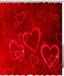 Big Red Heart At Home Shower Curtains for Bathroom Decor