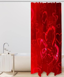 Big Red Heart At Home Shower Curtains for Bathroom Decor