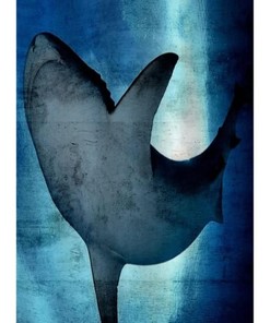 Big Shark Underwater Fabric Shower Curtain - Modern Sea Animal Bathroom Decor