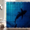 Big Shark Underwater Landscape Art Shower Curtain - Scenic Bathroom Decor
