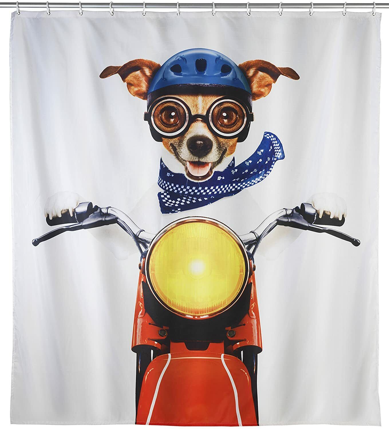 Biker Dog Shower Curtain: Add Some Quirkiness To Your Bathroom