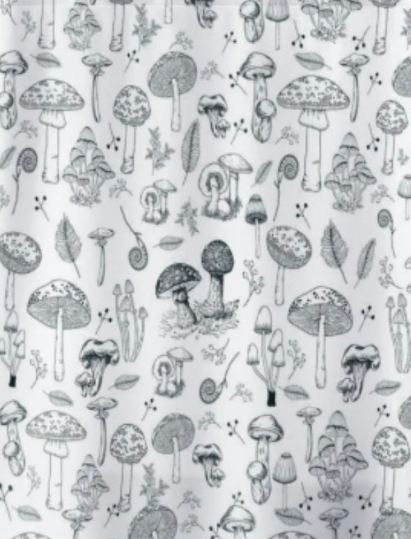 Biology Lover Goblincore Mushroom Shower Curtain - Dark Academia Dark Nature Forestcore Bathroom Decor