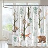 Birch Forest Cabin Shower Curtain For Rustic Life-Lovers - Forest Animal Bear Moose Rustic