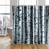 Birch Tree Forest Print Shower Curtain with Spring Scenery for Bathroom Decor