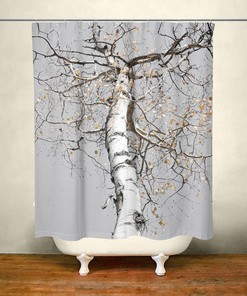 Birch Tree Shower Curtain White Aspen Forest Decor, White Bathroom, Modern Bathroom Decoration