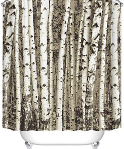Birch Trees Shower Curtain - Nature Themed Bathroom Decor