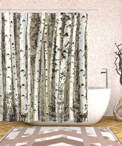 Birch Trees Shower Curtain - Nature Themed Bathroom Decor