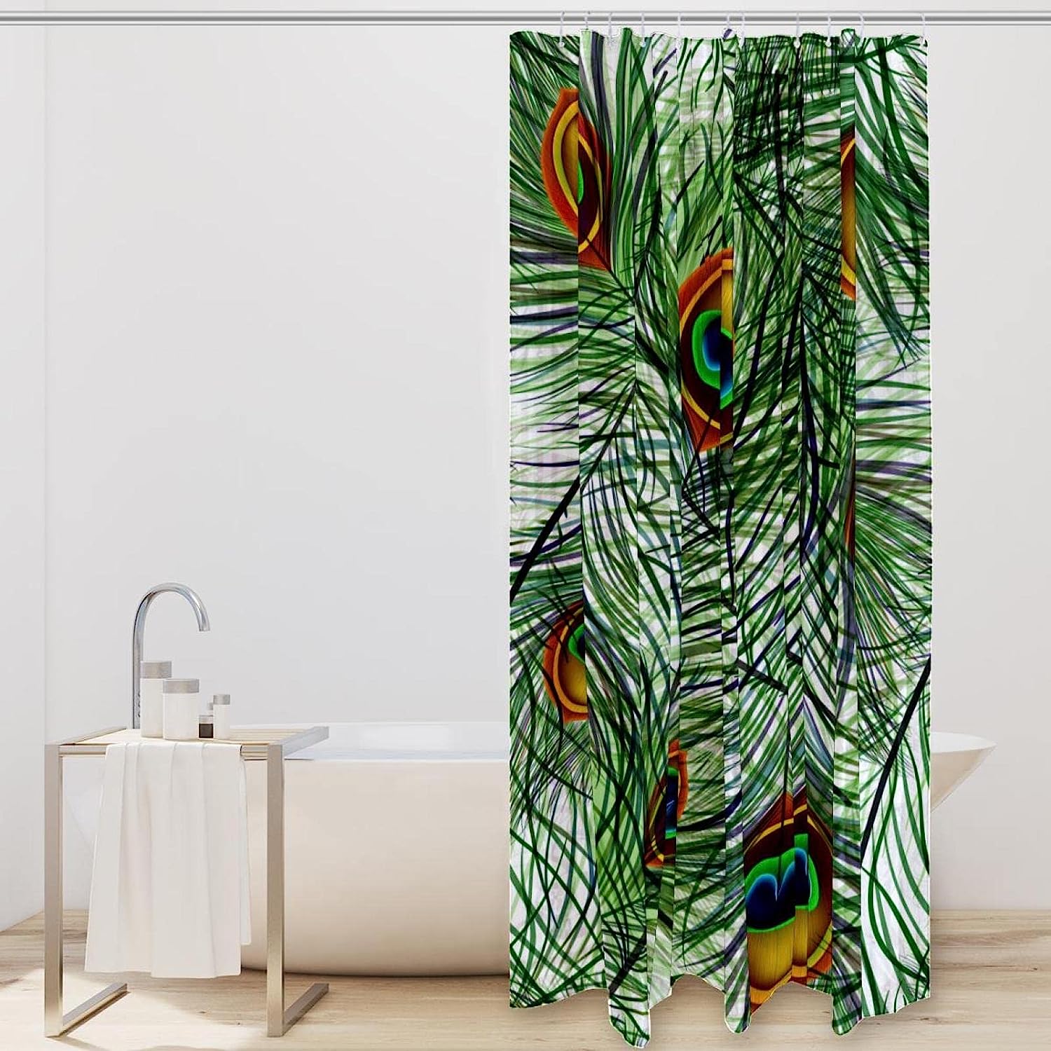 Bird Feather Peacock Feather Unique Shower Curtain for Bathroom Decor