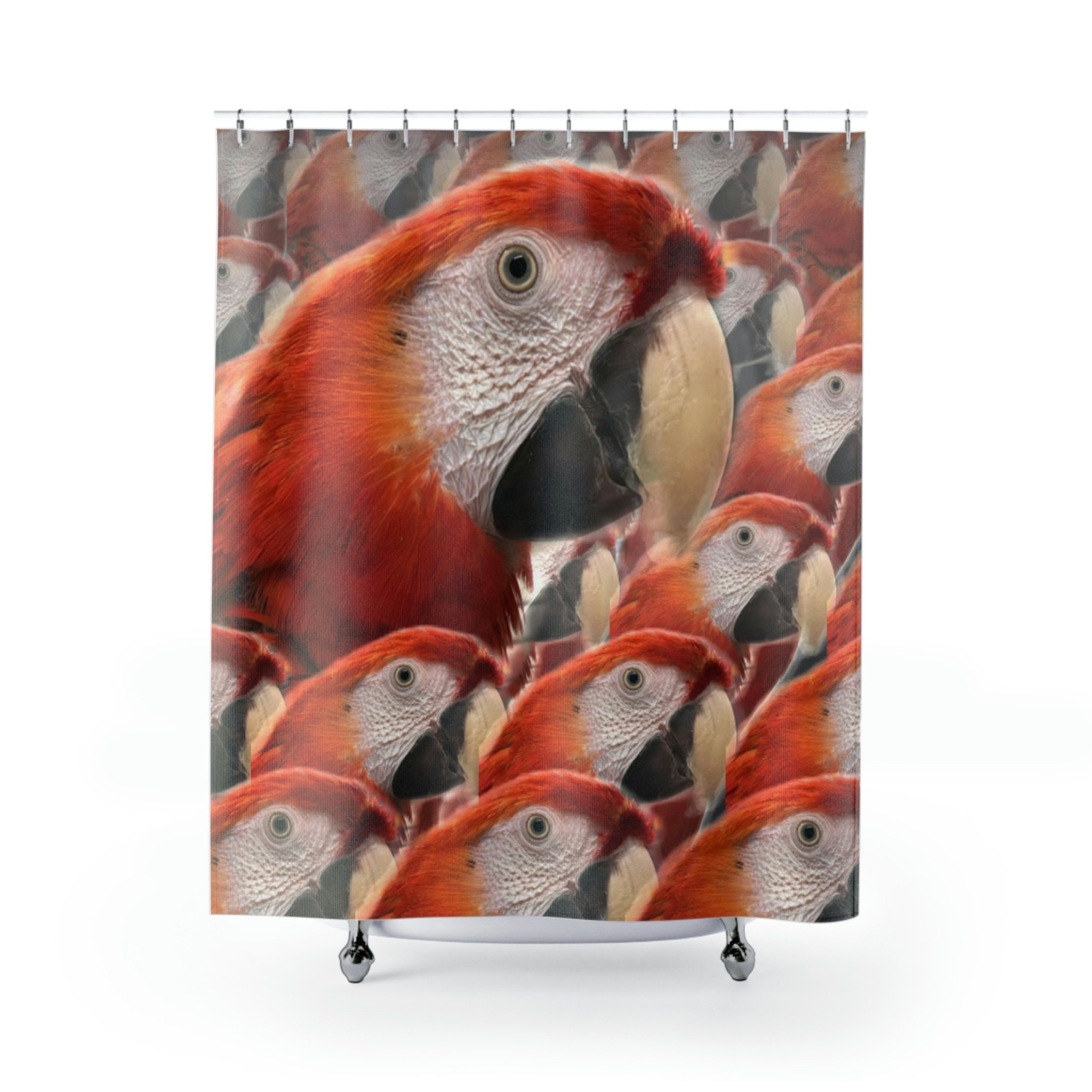 Bird Lover Shower Curtain, Colorful Avian Bathroom Decor