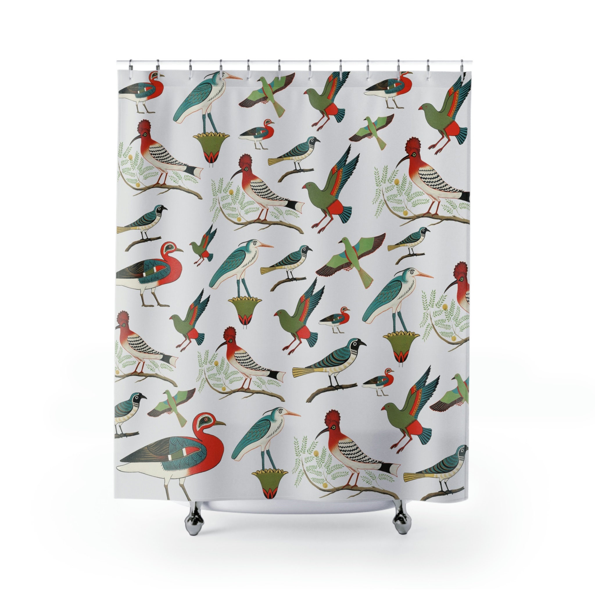 Bird Lovers Bathroom Retro Forest Bird Shower Curtain for a Natural and Relaxing Bathroom