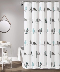 Bird Shower Curtain- Simple and Elegant Natural Themed Bathroom Decor 