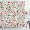 Birds And Roses Polka Dots Print Floral Shower Curtain, Create An Adorable Bathroom Ambience 