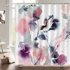 Birds Lover Fabric Shower Curtain with Hummingbird and Flowers Print