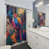 Birds Of Paradise Jungle Colorful Shower Curtain Print