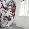 Birds Watercolor Paint Splatter Shower Curtain, Abstract Bathroom Decor