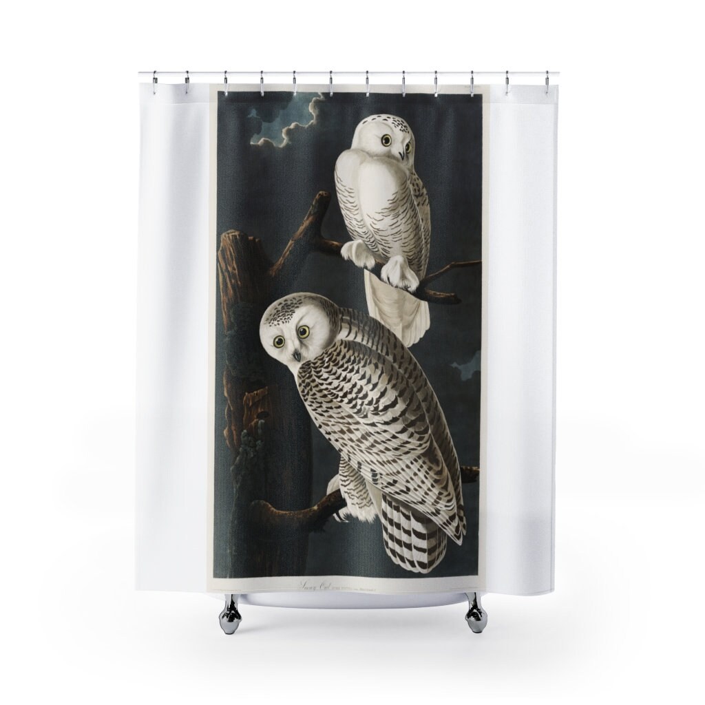 Birds of America Snowy Owl Vintage Bathroom Shower Curtain