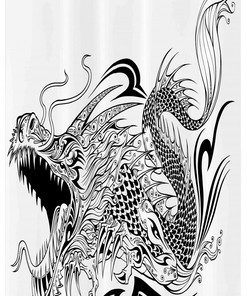 Birthday Theme Gift Boxes Dragon Shower Curtain Stall