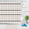 Black And Cream Stripe Print Boho Shower Curtain For Bathroom Decor - Waterproof Fabric