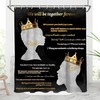 Black And Gold Themed Shower Curtain With African American King Queen Crown Couple Afro Love Women Men