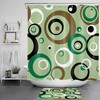 Black And Grey Abstract Green Geometric Shower Curtain For Bathroom Decor - Waterproof Fabric